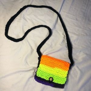 Neon Gobstopper Handmade Crochet Crossbody Pouch